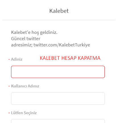 Kalebet Hesap Kapatma